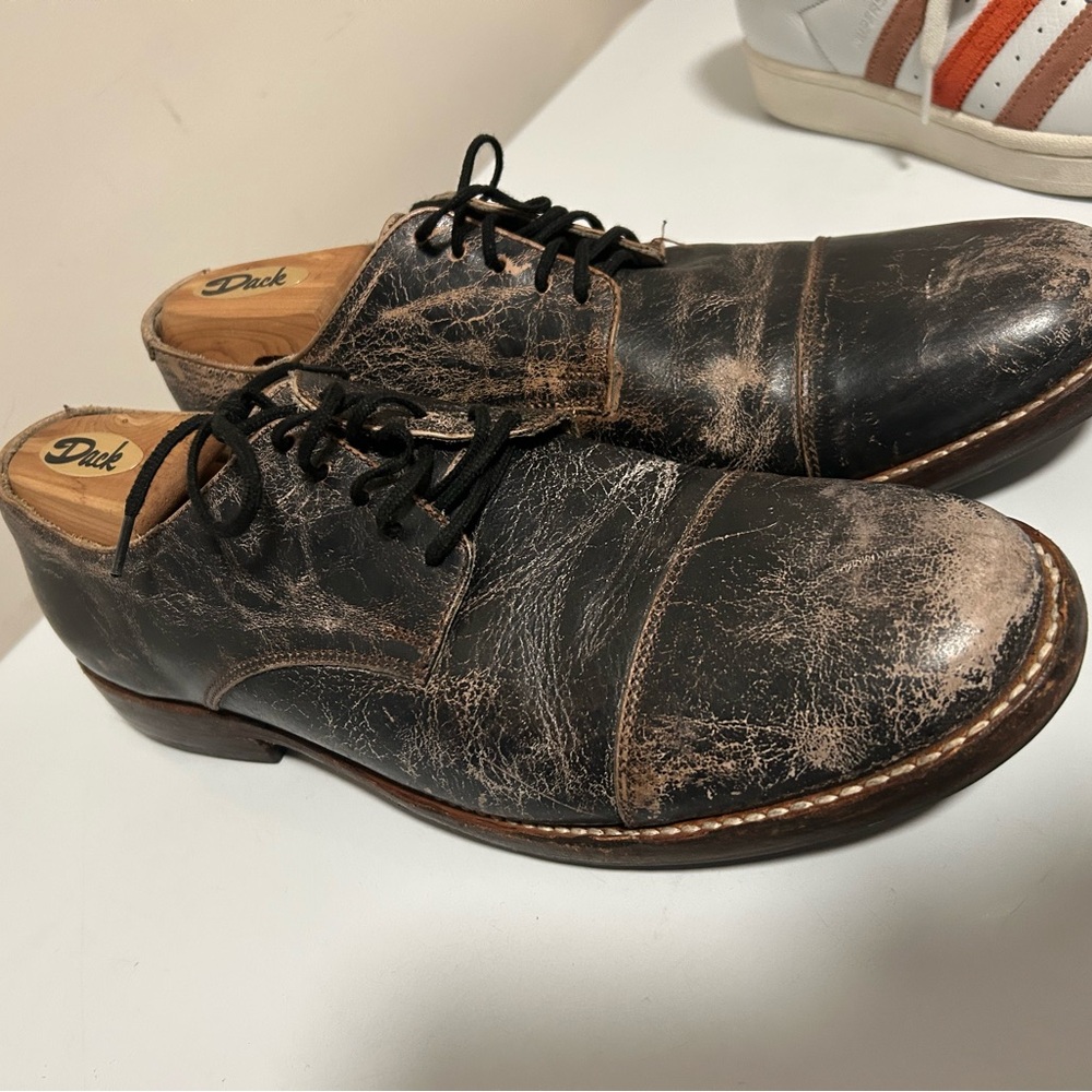 Men's Vintage Brown Leather Oxfords